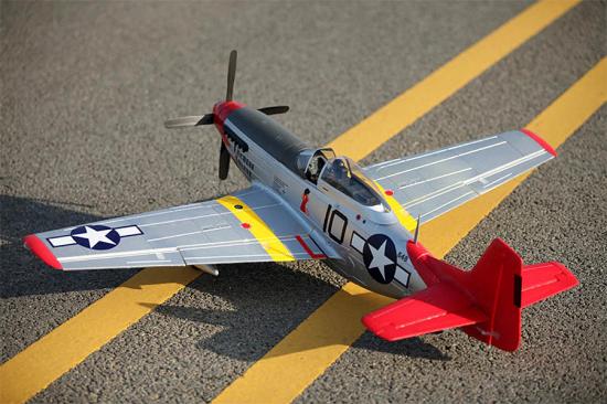 FMS P-51D Mustang V8 1450mm Red Tail - ARTF With Reflex Gyro