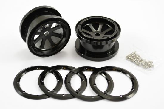 Fastrax 8 Spoke 2.2 Alloy Beadlock Wheels For Axial Wraith - 1 Pair