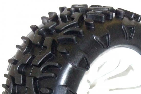 FTX Carnage Tyres Mounted on White Wheels - 1 Pair
