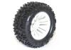 FTX Carnage Tyres Mounted on White Wheels - 1 Pair