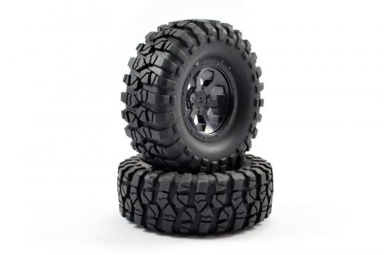 FTX Outback Pre-Mounted 6Hex/T Yre (2) - Black
