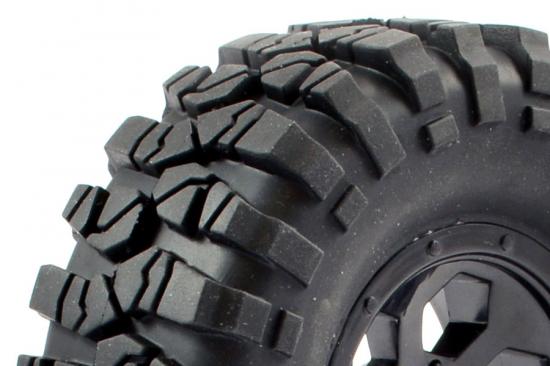 FTX Outback Pre-Mounted 6Hex/T Yre (2) - Black