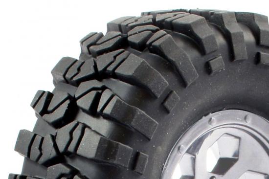 FTX Outback Pre-Mounted 6Hex/T Yre (2) - Chrome