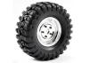 FTX Outback Pre-Mounted Steel Lug/Tyre (2) - Chrome