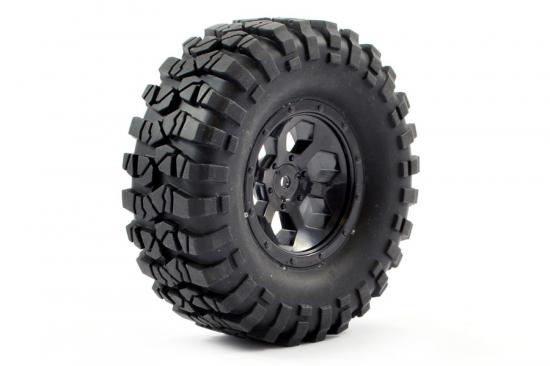 FTX Outback Spare Tyre Mount + Tyre/6 Hex Wheel Black