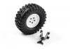 FTX Outback Spare Tyre Mount + Tyre/Steel Lug Wheel White