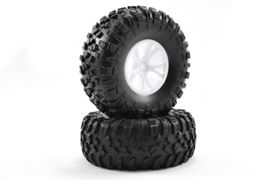 FTX Outlaw Pre-Mounted Wheels + Tyres - White
