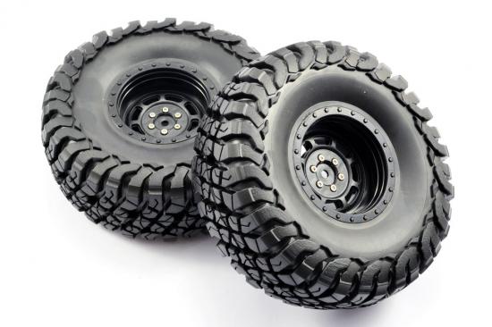FTX Mauler 2.2 All Terrain Tyres Pre-Glued On Black Wheels