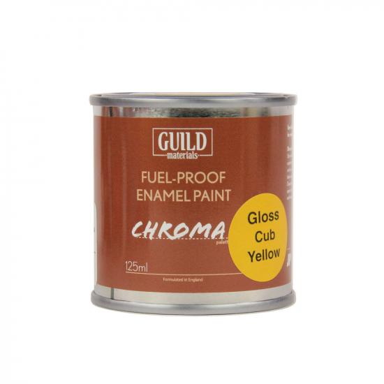 Guild Materials Gloss Enamel Fuel-Proof Paint Chroma Cub Yellow (125ml Tin)