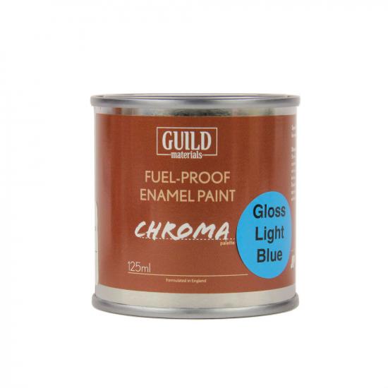 Guild Materials Gloss Enamel Fuel-Proof Paint Chroma Light Blue (125ml Tin)