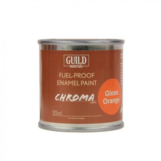 Guild Materials Gloss Enamel Fuel-Proof Paint Chroma Orange (125ml Tin)