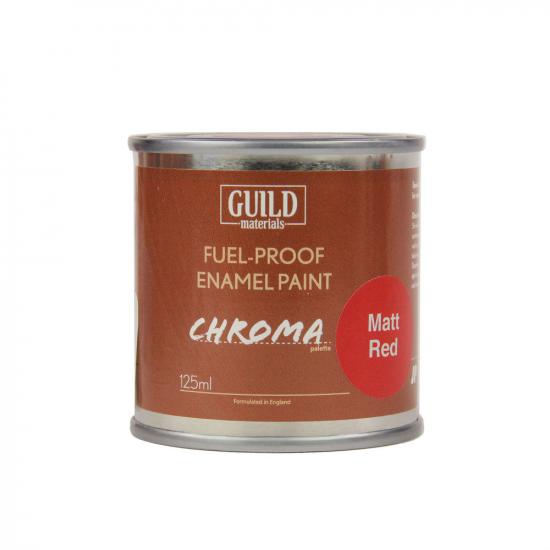 Guild Materials Matt Enamel Fuel-Proof Paint Chroma Red (125ml Tin)