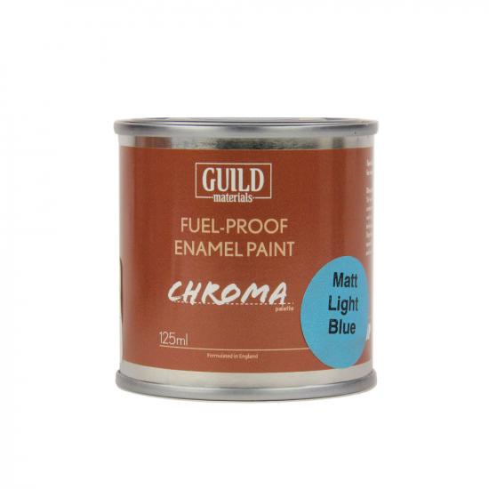 Guild Materials Matt Enamel Fuel-Proof Paint Chroma Light Blue (125ml Tin)