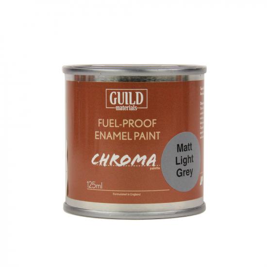 Guild Materials Matt Enamel Fuel-Proof Paint Chroma Light Grey (125ml Tin) ** CLEARANCE **