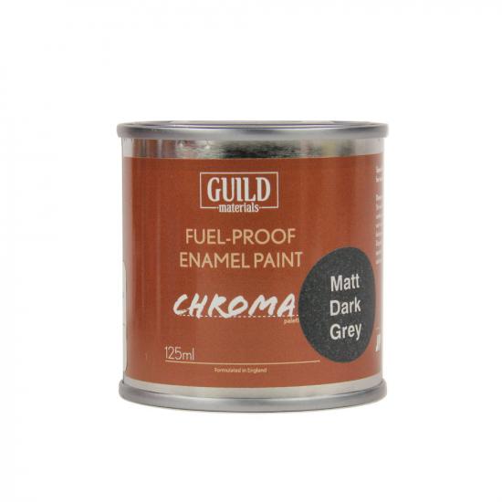 Guild Materials Matt Enamel Fuel-Proof Paint Chroma Dark Grey (125ml Tin)