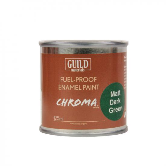 Guild Materials Matt Enamel Fuel-Proof Paint Chroma Dark Green (125ml Tin)