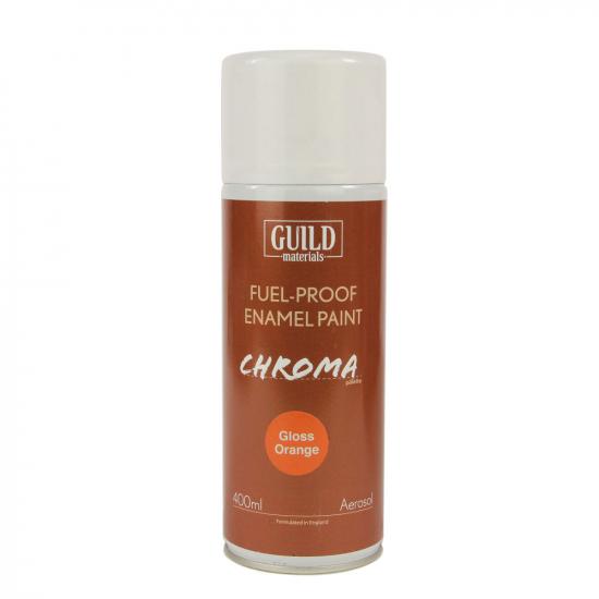 Guild Materials Gloss Enamel Fuel-Proof Paint Chroma Orange (400ml Aerosol)