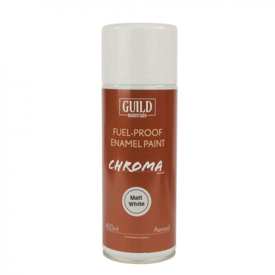 Guild Materials Matt Enamel Fuel-Proof Paint Chroma White (400ml Aerosol)