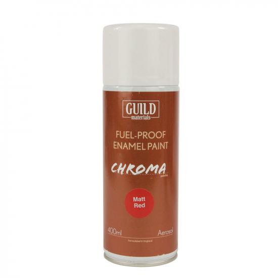 Guild Materials Matt Enamel Fuel-Proof Paint Chroma Red (400ml Aerosol) ** CLEARANCE **