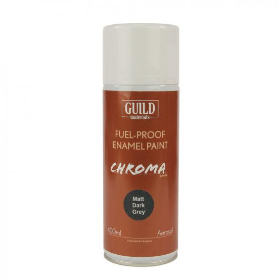Guild Materials Matt Enamel Fuel-Proof Paint Chroma Dark Grey (400ml Aerosol)