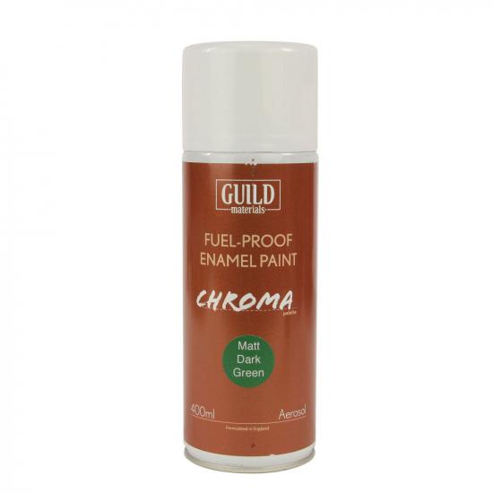 Guild Materials Matt Enamel Fuel-Proof Paint Chroma Dark Green (400ml Aerosol)