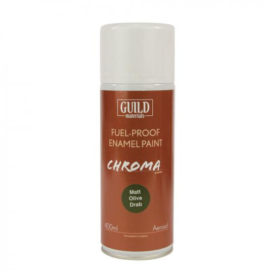Guild Materials Matt Enamel Fuel-Proof Paint Chroma Olive Drab (400ml Aerosol)