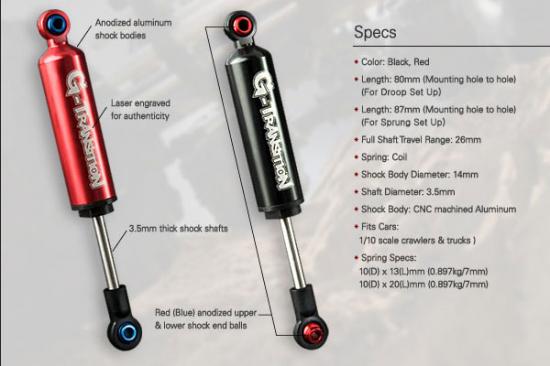 GMade G-Transition Shock Red 80mm (4) For 1:10 Crawler