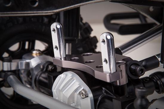 GMade Front Upper Link Mount (Titanium Grey) For Gs01 Axle