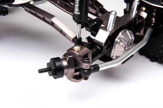 GMade Aluminium Zero Ackerman Knuckle Arm (Titanium Grey) (2)