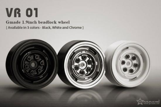 GMade 1.9 Vr01 Beadlock Wheels (Chrome) (2)