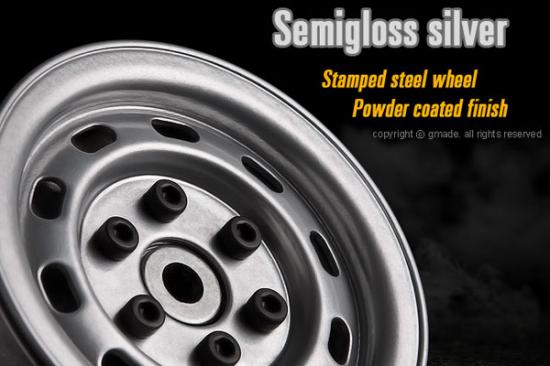 GMade 1.9 SR02 Beadlock Wheels (Semi Gloss Silver) (2)
