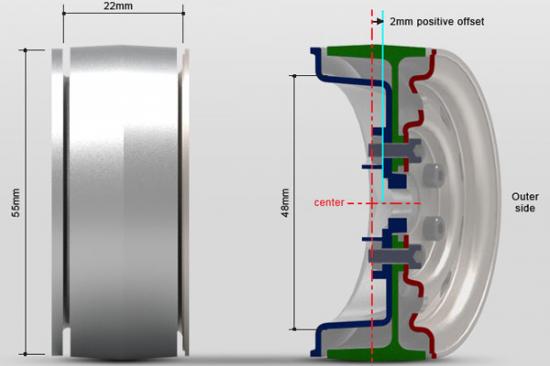 GMade 1.9 SR02 Beadlock Wheels (Uncoated Steel) (2)