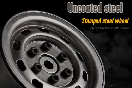 GMade 1.9 SR02 Beadlock Wheels (Uncoated Steel) (2)