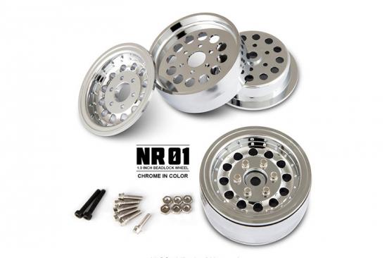 GMade NR01 1.9 Inch Beadlock Wheels - Chrome (2)
