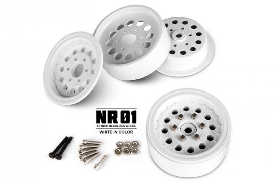 GMade NR01 1.9 Inch Beadlock Wheels - White (2)