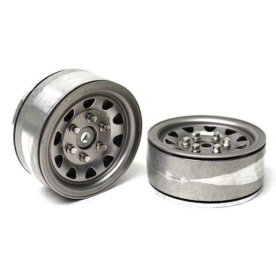 GMade 1.9 SR04 Beadlock Wheels (Uncoated Silver) (2)