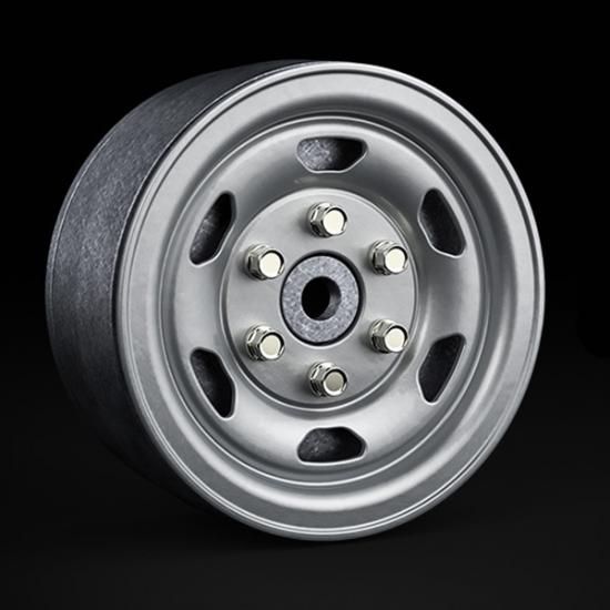 GMade 1.9 SR05 Beadlock Wheels (Semigloss Silver) (2)