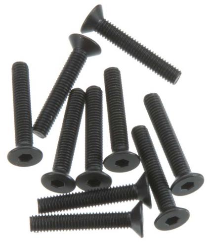 Axial M3x18mm Hex Socket Flat Head (Black) (10pcs)