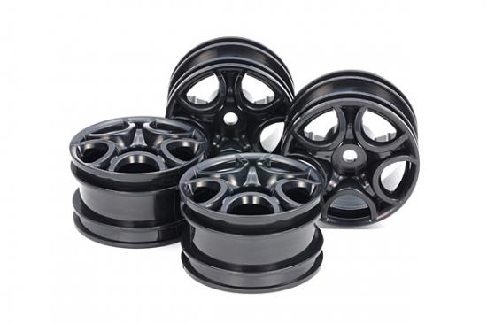 Tamiya C Shaped 10 Spoke Wheel Black X 4