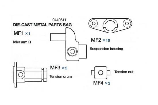 Tamiya Die Cast Parts Bag For 56022