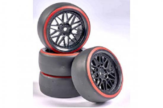 CARSON 1:10 Wheel Set Drift (4) black/red