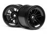 HPI FT01 Wheel Set (Black/Front 2Pcs/Rear 2Pcs)