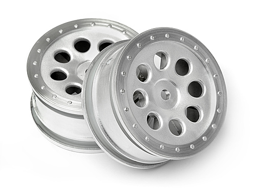 HPI ST-8 Matte Chrome Wheels - 0mm Offset - 1 Pair