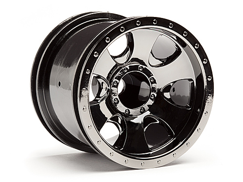 HPI Savage XS Warlock Wheels - Black Chrome - 2.2in - 1 Pair