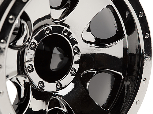 HPI Savage XS Warlock Wheels - Black Chrome - 2.2in - 1 Pair