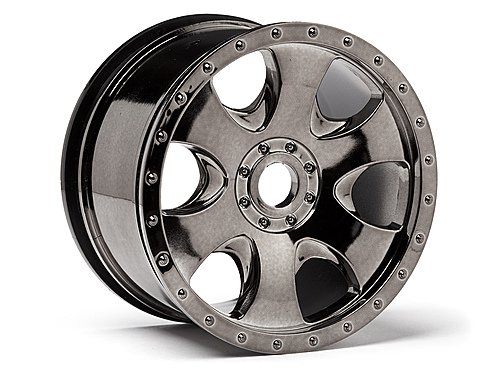 HPI Warlock Savage 17mm Hex Wheels - Black Chrome