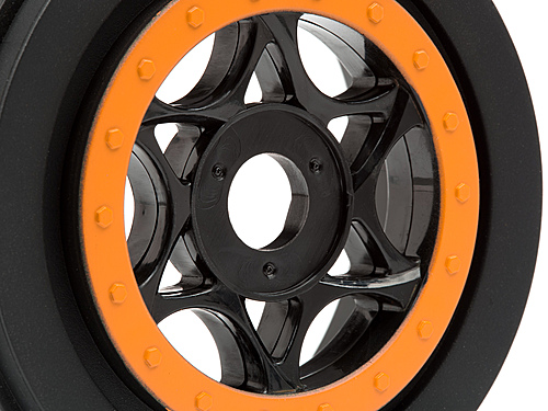 HPI Apache AH-64 Wheels - Black/Orange (42x83mm/2pcs)