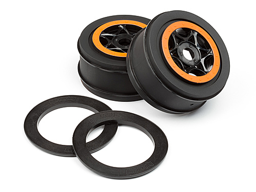 HPI Apache AH-64 Wheels - Black/Orange (42x83mm/2pcs)
