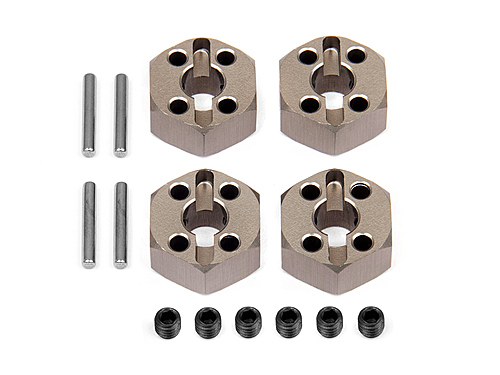 HPI Hard Anodized Alloy Locking Wheel Hexes - 12mm for HPI WR8, etc
