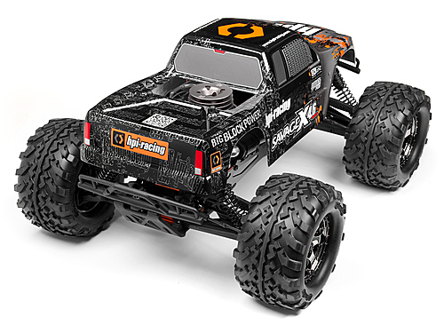 hpi105898ナイトロGT-3トラックペイントボディSAVAGEサベージ HPI Savage GT-3 Painted Bodyshell Silver/Black (109883)